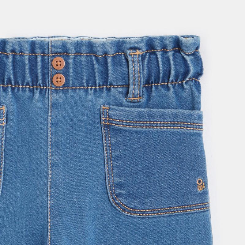 Jean taille paperbag bleu bébé fille Bleu