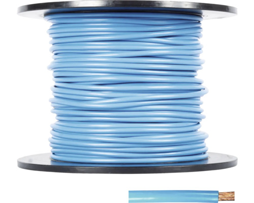 H07 VK 1x10 mm² blauwe enkeladerige kabel, verkocht per meter