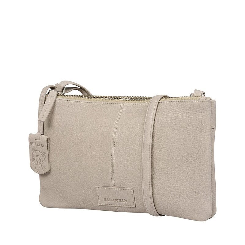 Burkely Soft Skylar Crossbody Bag Double Pocket Zip Grey