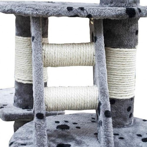Arranhador XL para Gatos, Cinza, com Estampa de Patas