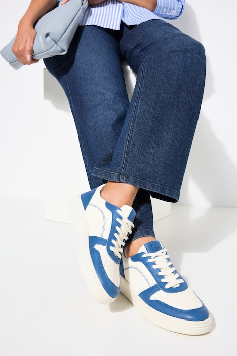 Leder-Sneaker, Farbakzente, Wechselfußbett, Weite H