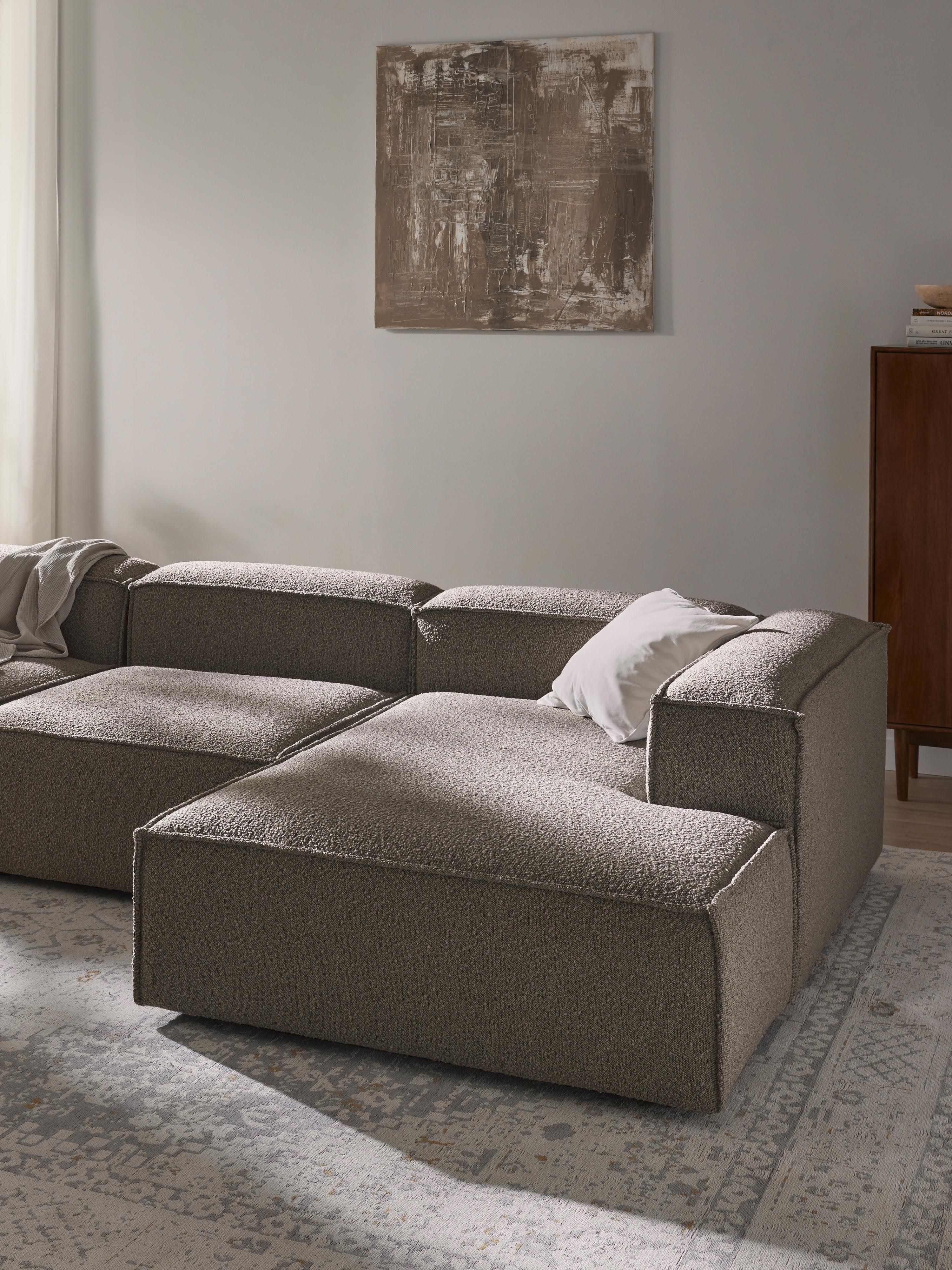 Bouclé modulaire hoekbank Lennon (4-zits)