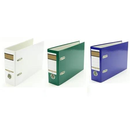 Livepac Office Ordner DIN A5, quer, 75 mm breit, 3 Stück je 1x in blau, grün und weiß