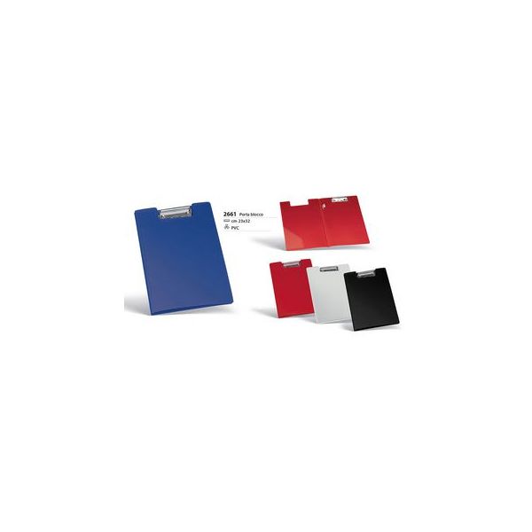 PAPIRO Pasta c/ Mola Resistente A4 PVC Azul/Vermelho/Laranja/Verde c/ Bloco 02661