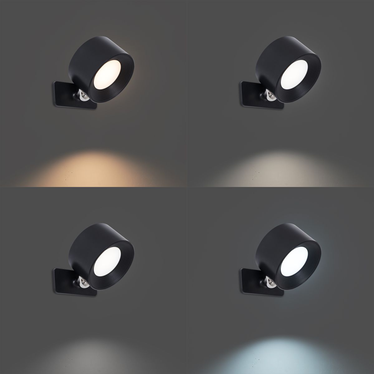 Moderne wand- en plafondlamp zwart incl. LED oplaadbaar - Bright