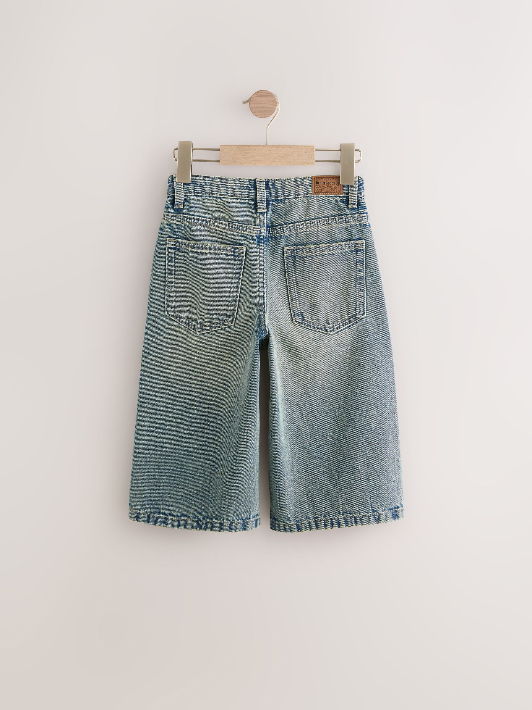 Blauwe tint - Extra lange Jort 100% katoenen denim shorts (3-16jaar)