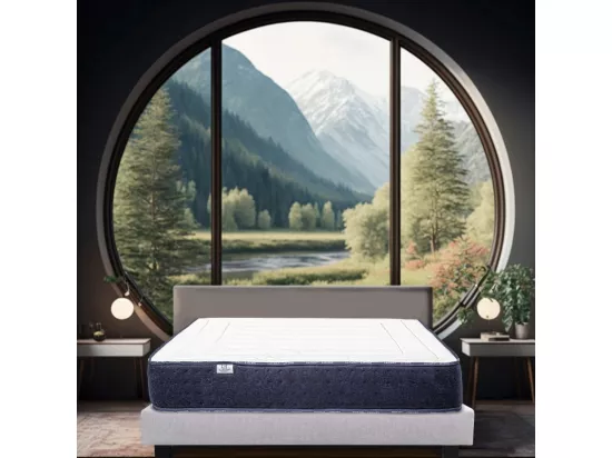 Matelas Nuage (24cm), mi-ferme, mousse haute densité, indépendance du couchage, face été/hiver, 160x200cm