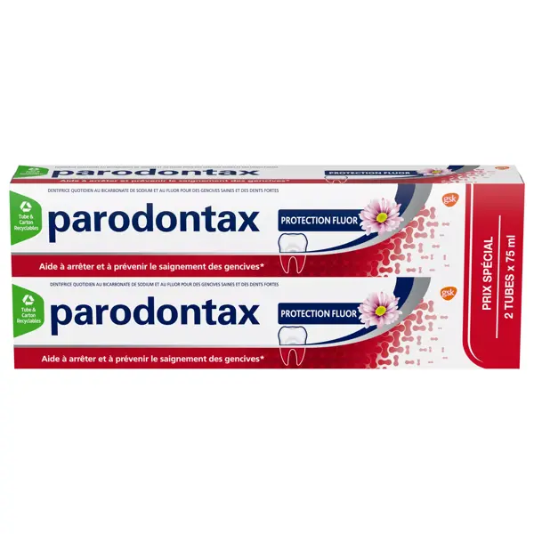 Pasta de dentes Parodontax com proteção de flúor, pacote com 2 unidades de 75ml