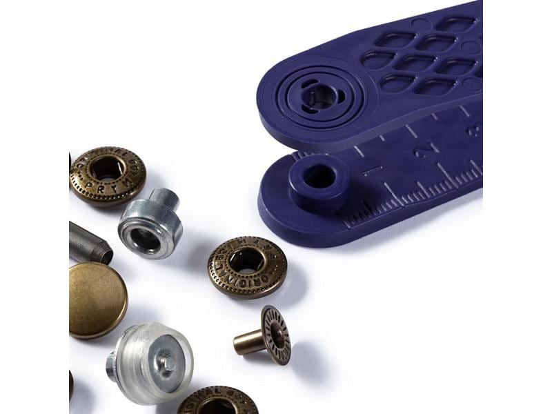 Prym Druckknöpfe Anorak Altmessing, 12 mm Nähfreie Druckknöpfe