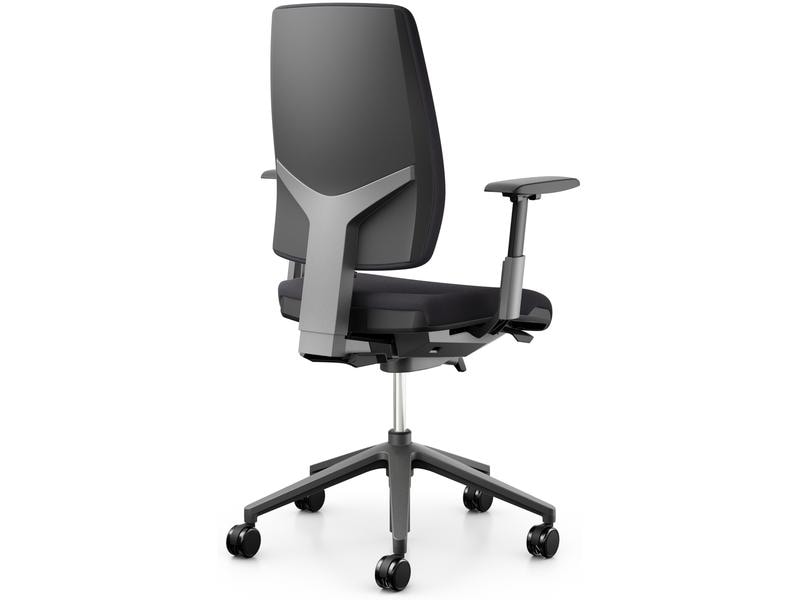 Giroflex Bürostuhl 68 mit Polsterrücken und Armlehnen, Char Klassischer Arbeitsstuhl ideal für aktives Sitzen