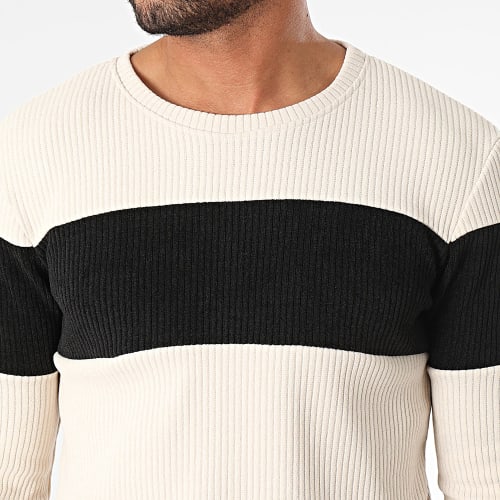 Sweat Crewneck Beige Noir