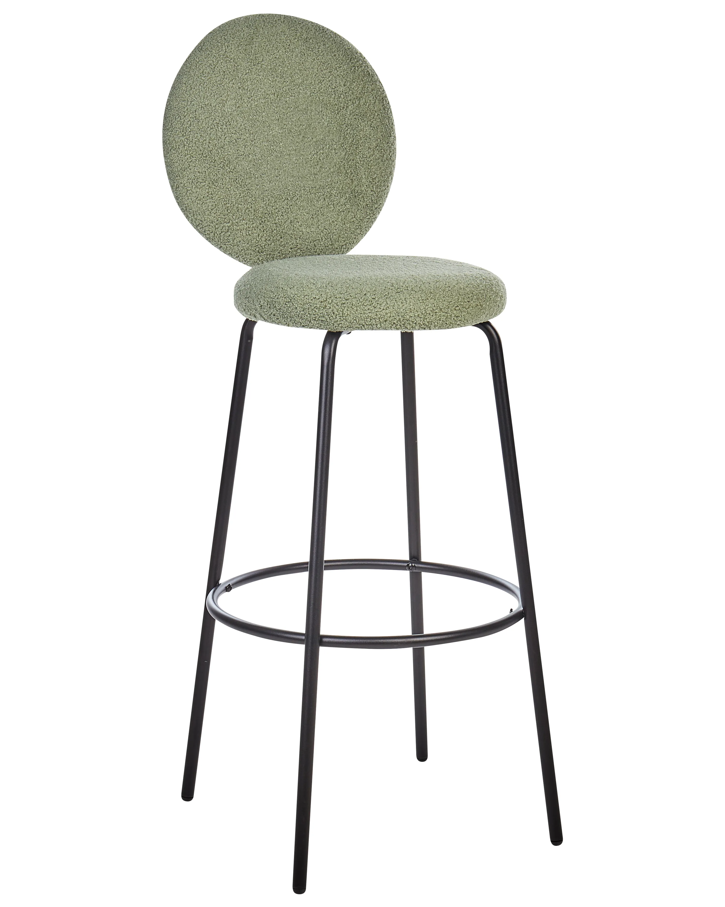 Set van 2 barstoelen EMERY Bouclé Lichtgroen