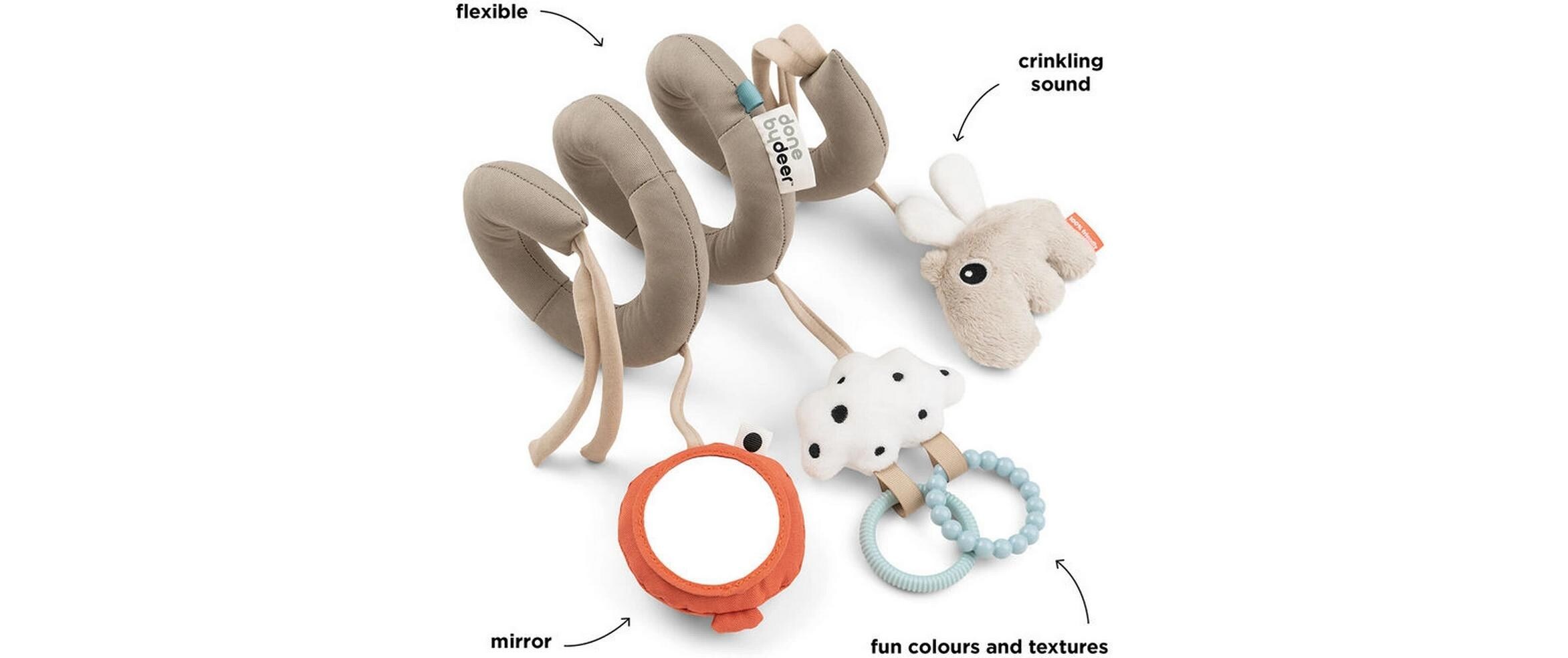 Kinderwagenspielzeug Activity Spirale Happy Clouds SandBunte Activityspirale