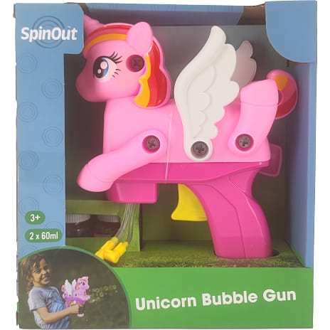 SpinOut DIY enhjørning sæbeboblepistol