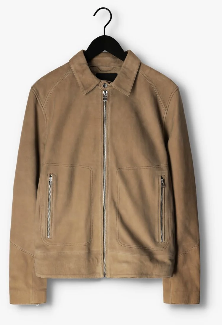 GOOSECRAFT zand goosecraft leren jas gc rod jacket