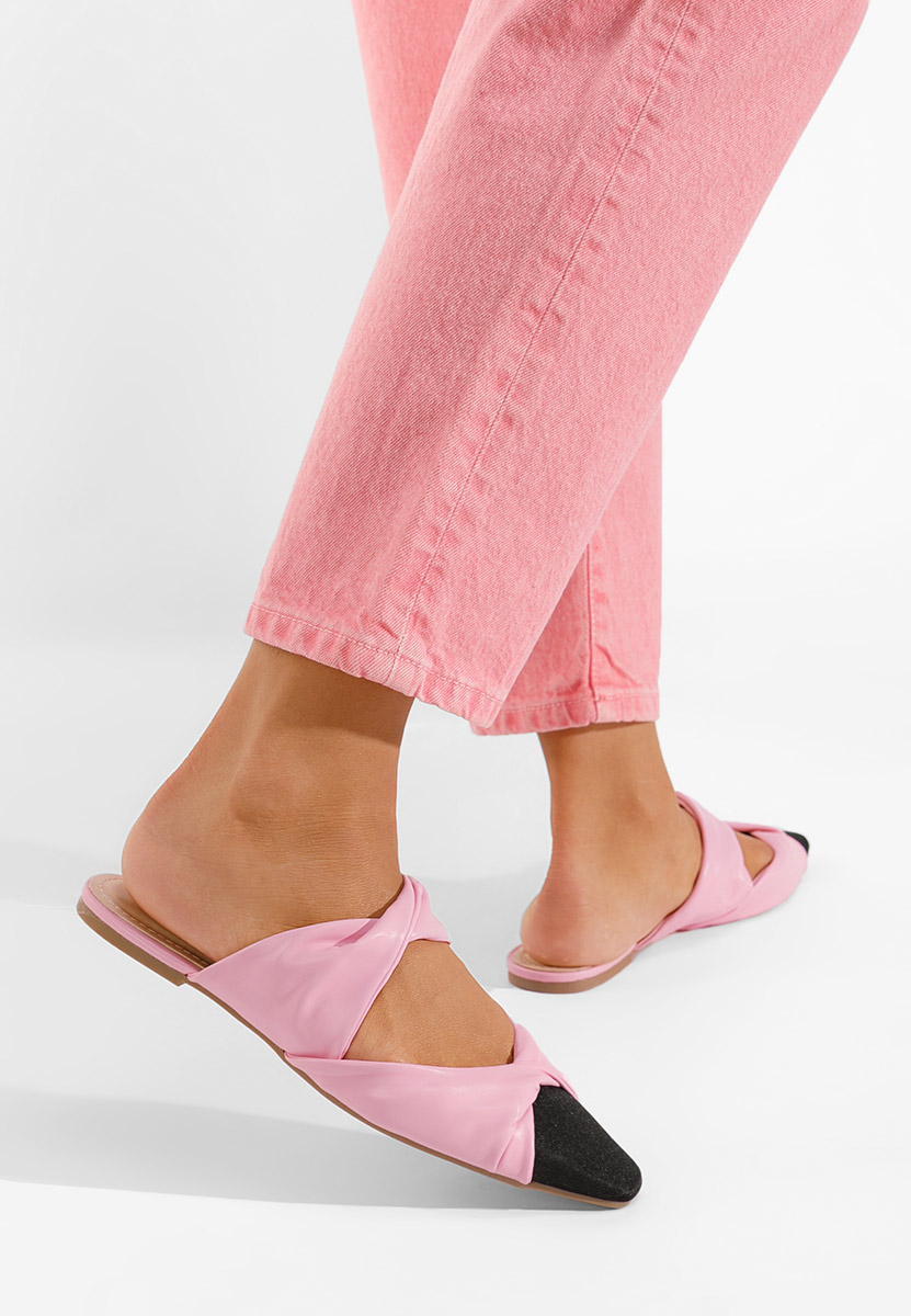 Pantoufles sans talon fuchsia Dreni