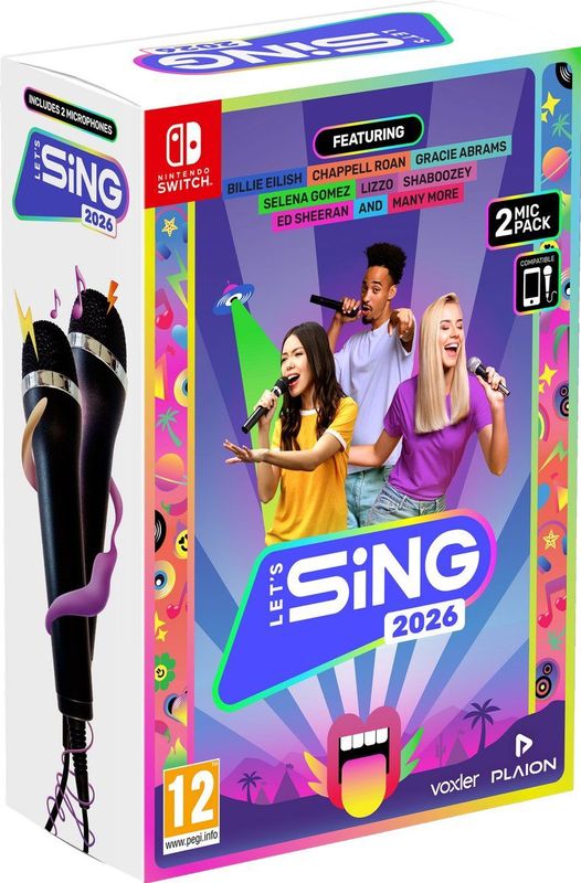 Switch - Let's Sing 2026 - Karaoke Game - Inclusief 2 Microfonen