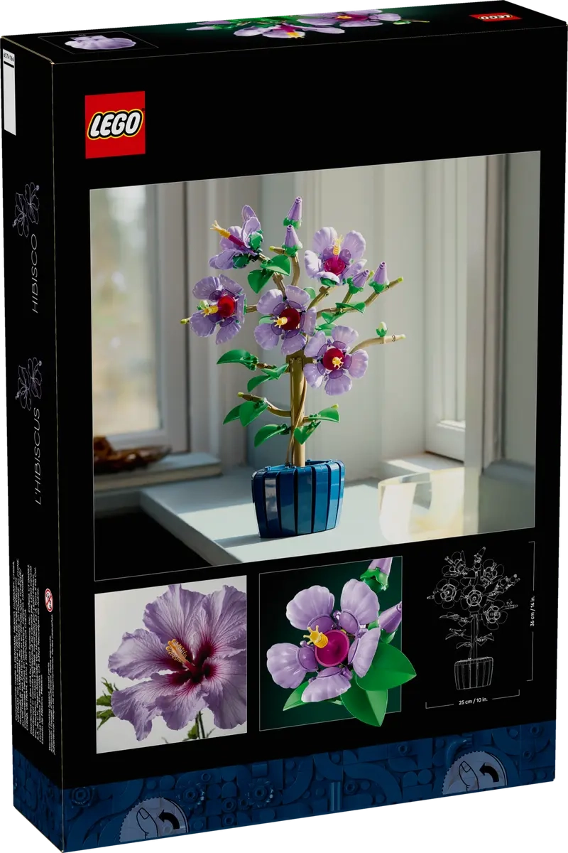 (660-tlg. Set) Botanicals Klemmbausteine Deko Blumen Bausatz für Erwachsene (10372) - Hibiskus