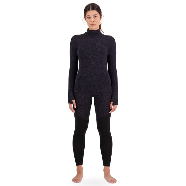 T-shirt thermique MONS ROYALE W CASCADE FLEX 200 MOCK NECK LS ARCTIC LEOPARD