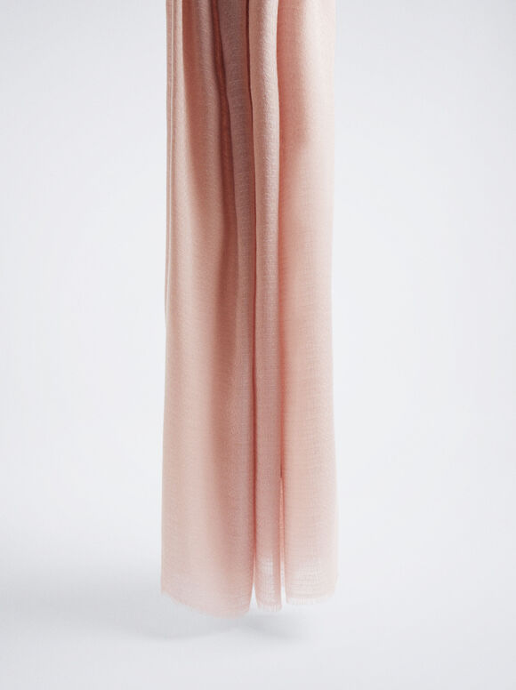 Pashmina lisa com franjas - Rosa
