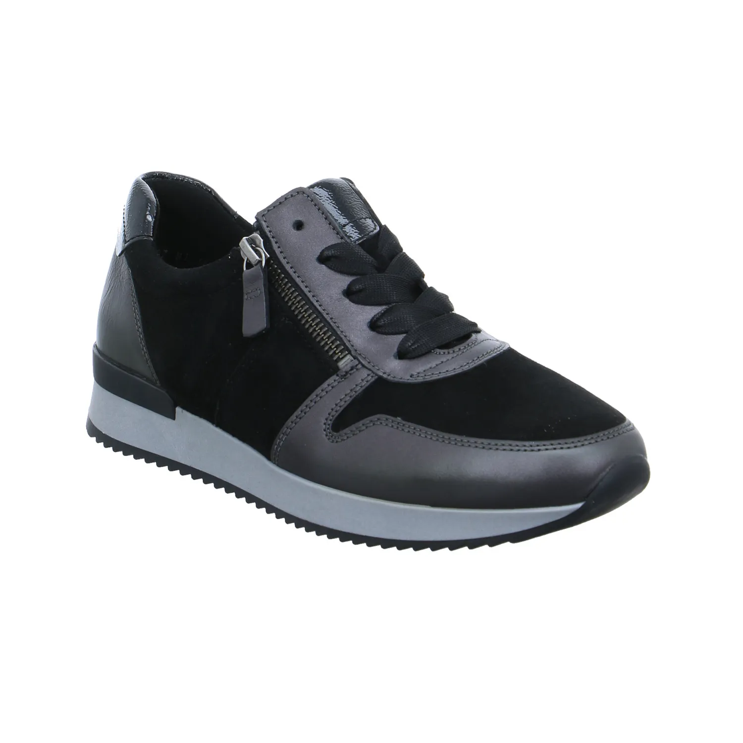 GABOR Sneaker Schwarz Leder  mit Wechselfussbett