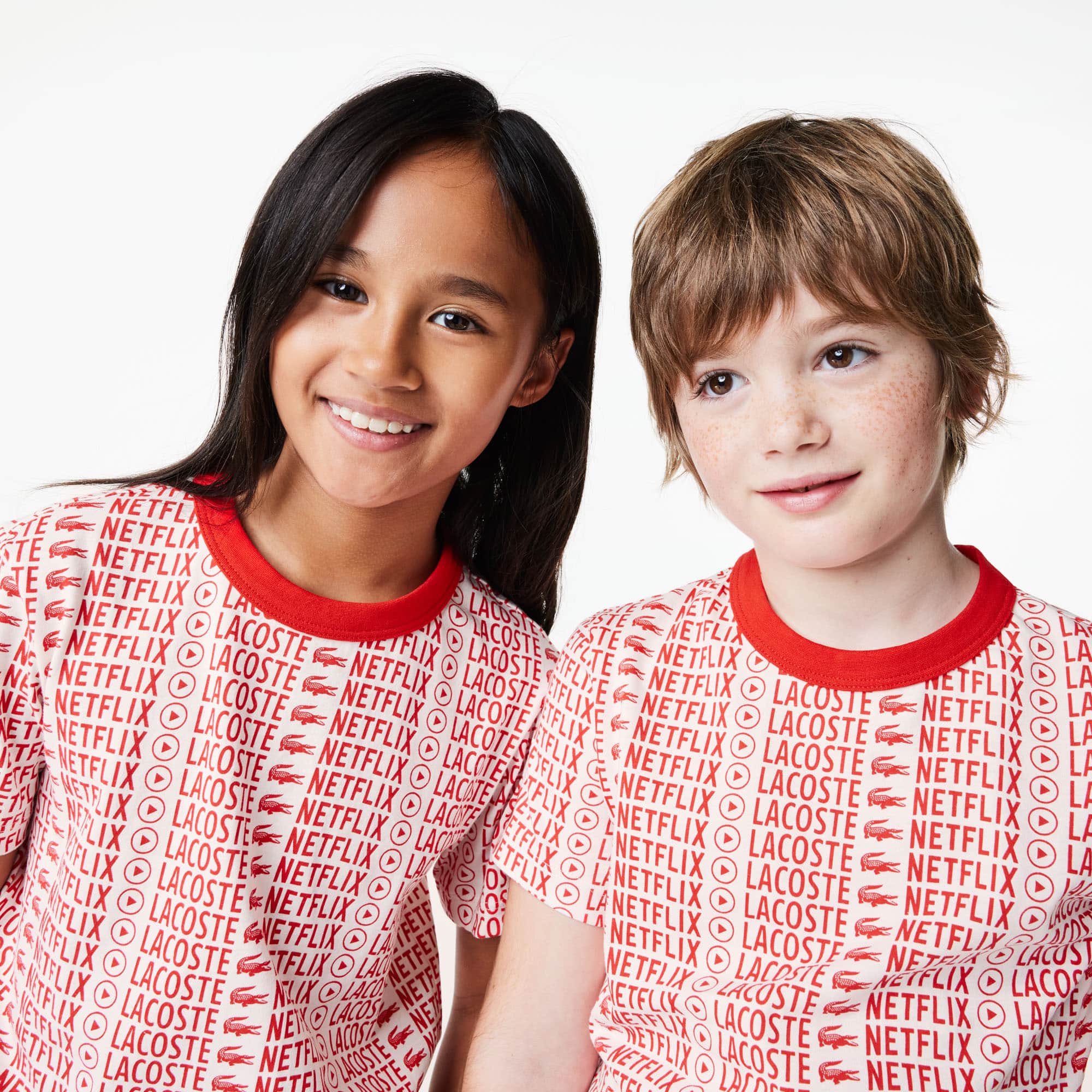 T-shirt enfant Lacoste x Netflix avec imprimé en coton biologique T-Shirts & Chemises - Blanc - Lacoste - Enfant