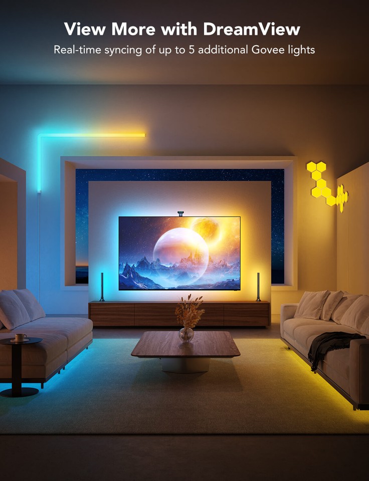 Govee Envisual TV-baggrundsbelysning T2 med dobbelte kameraer (75~85 tommer)