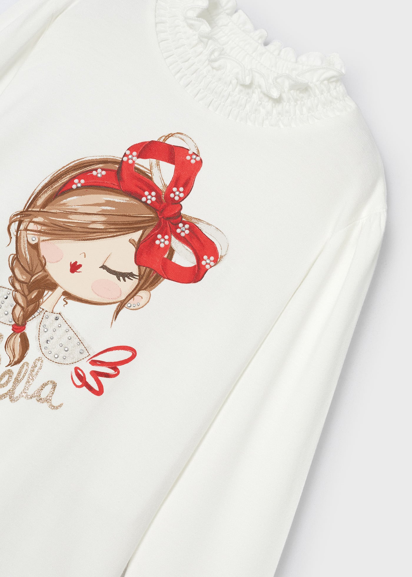 Camiseta feminina estampada com meio cisne