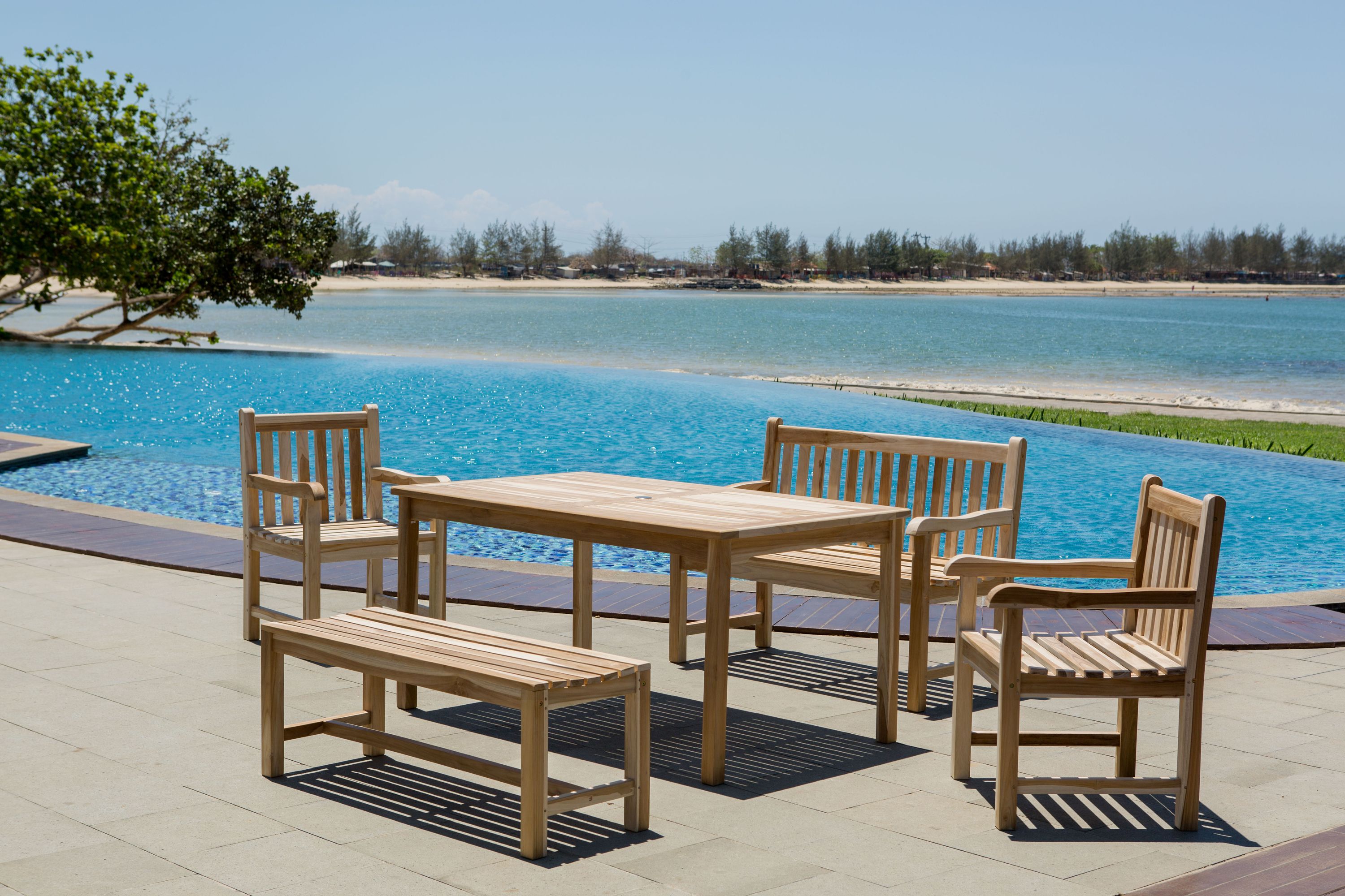 Gartenbank 120cm Teak Sitzbank Parkbank Bank Holzbank massiv