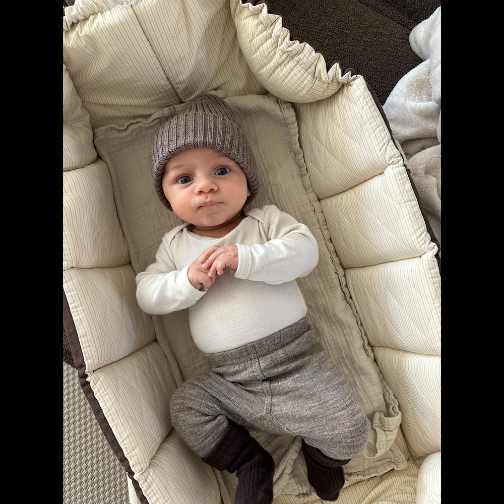 Køb COPENHAGEN COLORS Brown With Cream Solid Stripe Organic Multifunctional Babylift Vol. 2