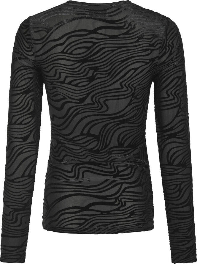 Neo Noir Ella Zebra Burnout Blouse Black