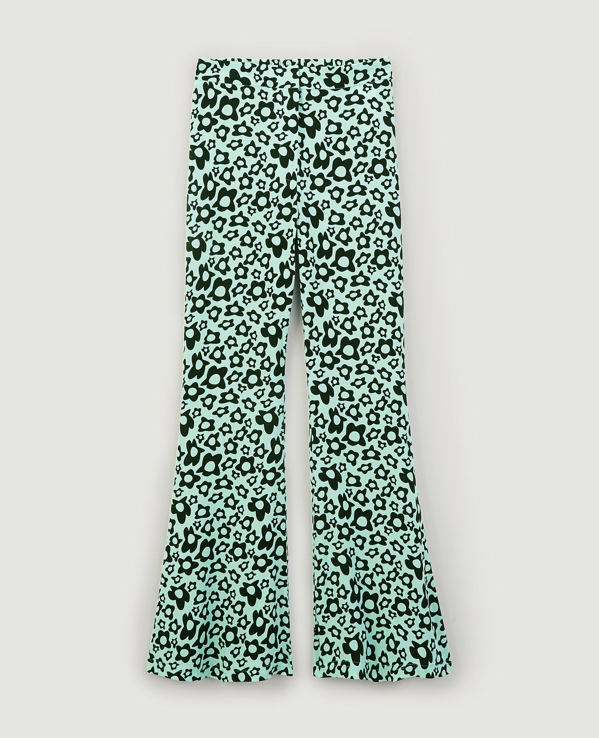 Pantalon flare taille haute SMALL - Bleu turquoise