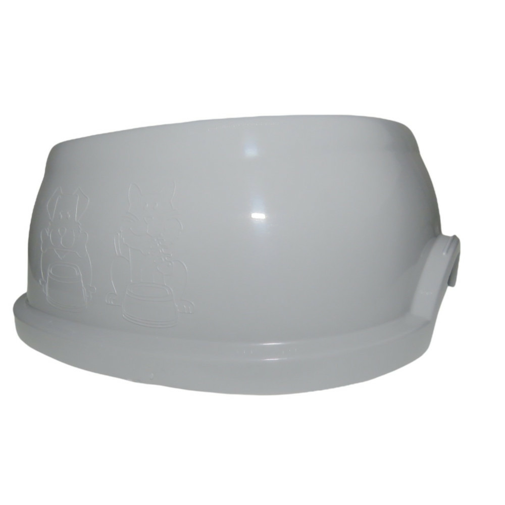 Ecuelle carrée 600 ml, gris en plastique, pour chat et chien