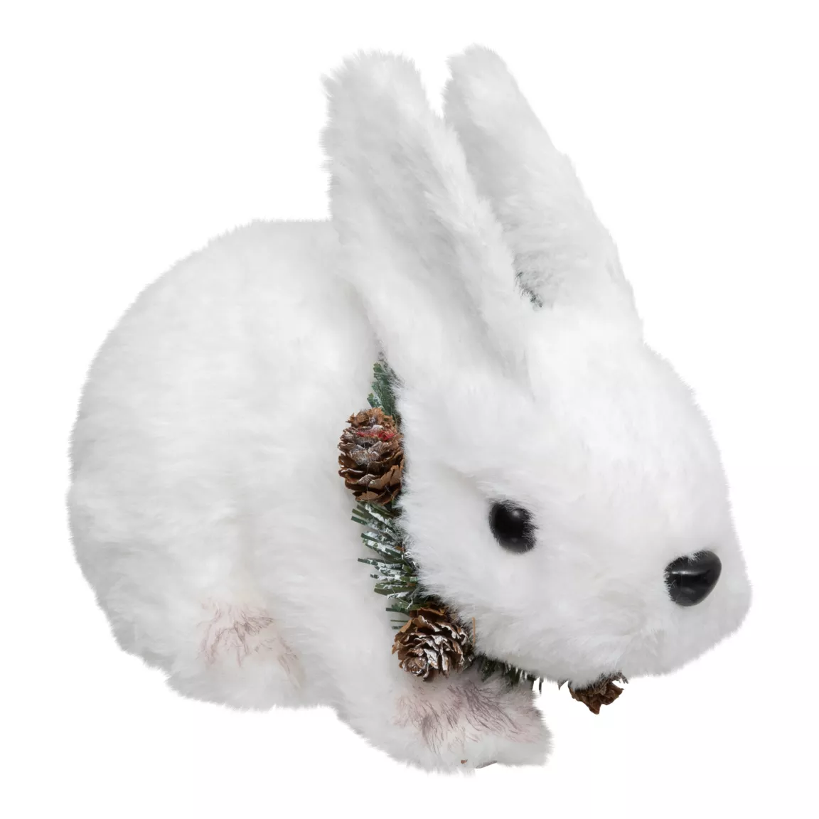 Lapin de Noël déco (H13 cm) Collier nature