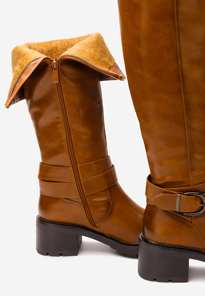 Bottes à talon carré chameau Esteria