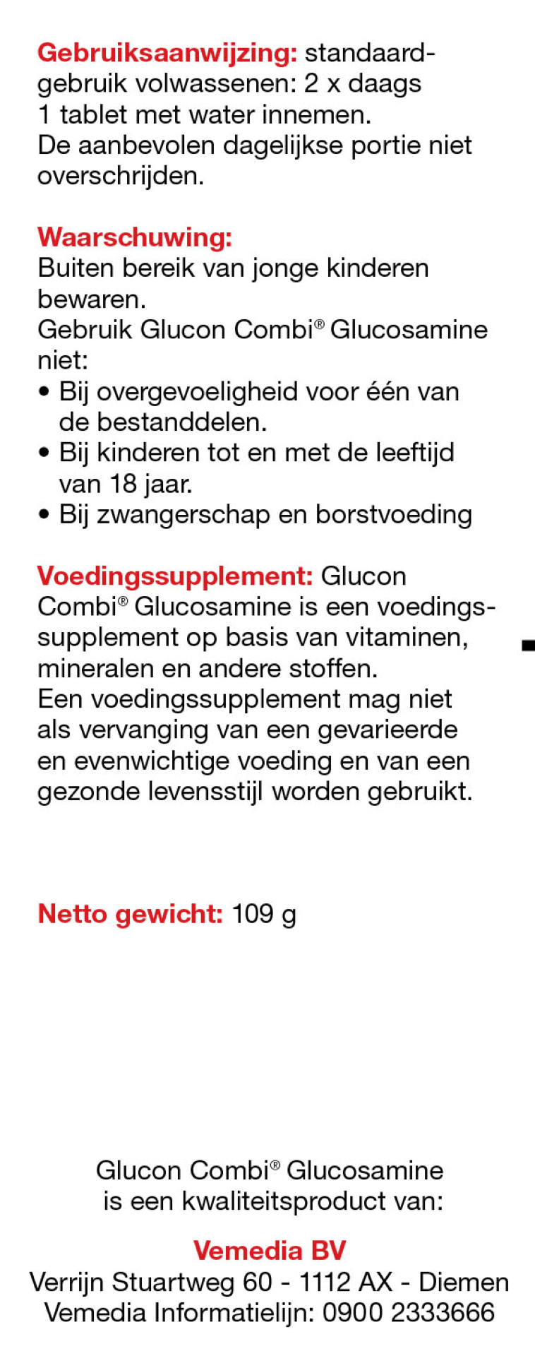 Leef Vitaal Glucosamine & Chondroitine Msm Mangaan (60 stuks)
