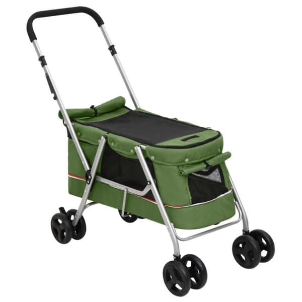 vidaXL Hundevogn sammenleggbar grønn 100x49x96 cm linstoff