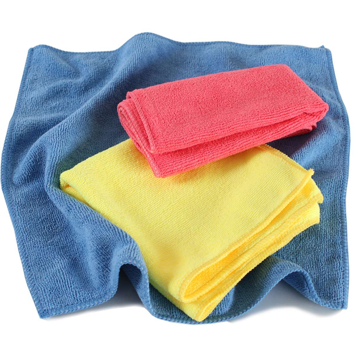 tectake® 6er Set Mikrofasertücher, für gründliche und streifenfreie Reinigung, langlebig dank vernähtem Rand, 35 x 35 cm