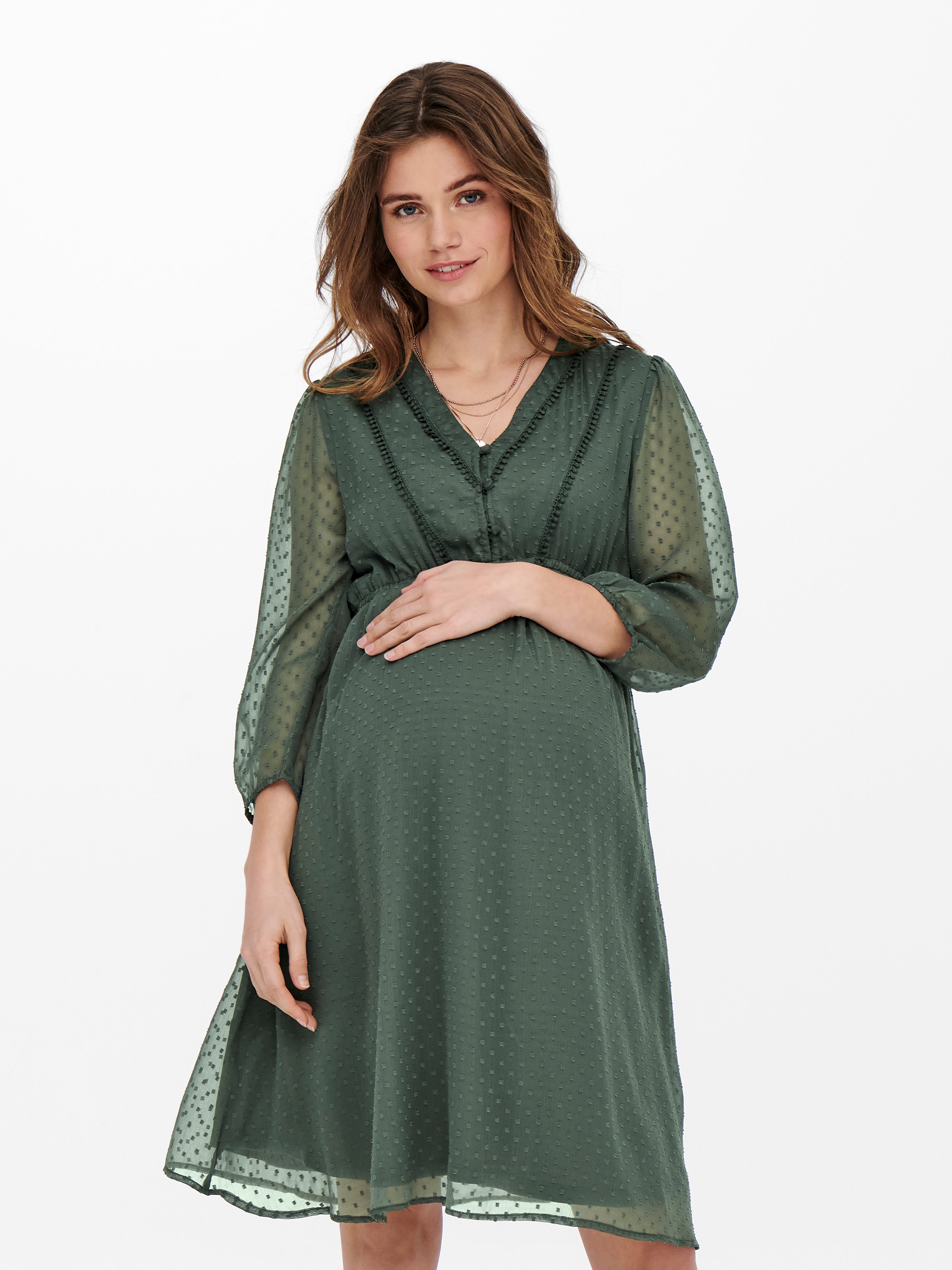 OLMBETTINA Langes Kleid Balsam Green