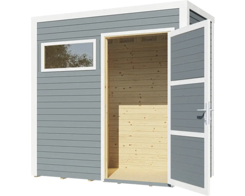 Cubo 1 tuinhuis met vloer, 234 x 121 cm, lichtgrijs