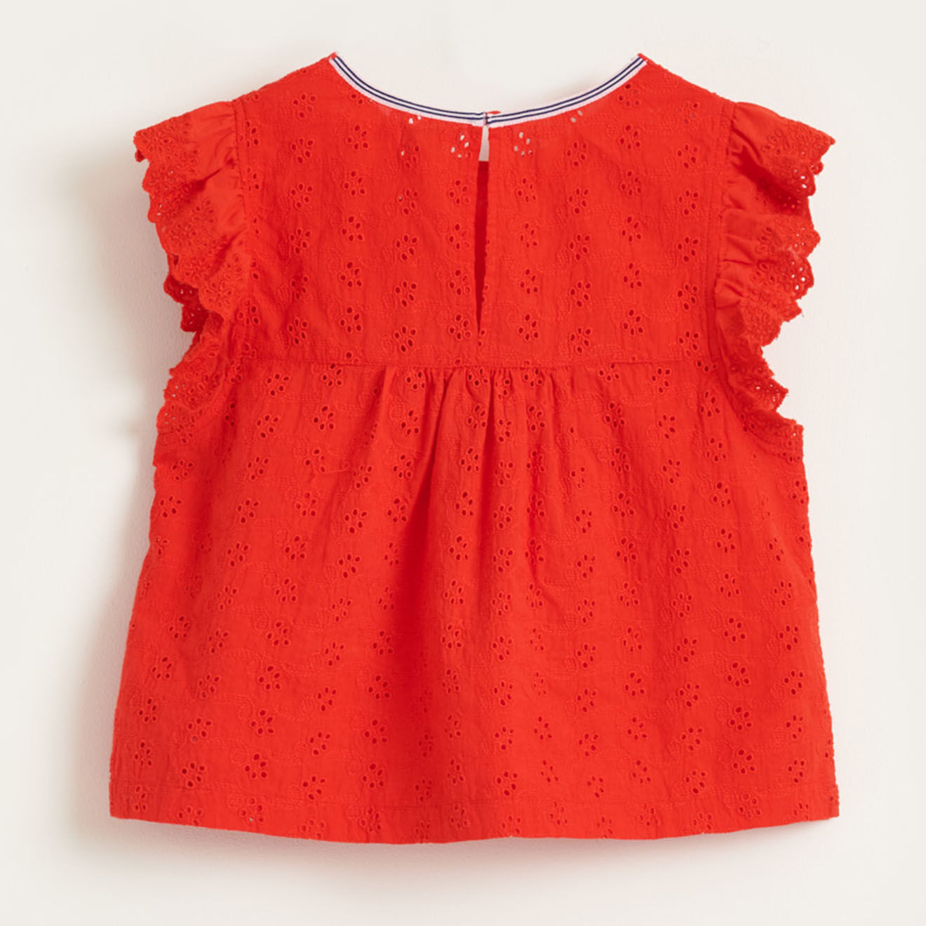 Bellerose Top Hanna en Coton à broderie anglaise rouge