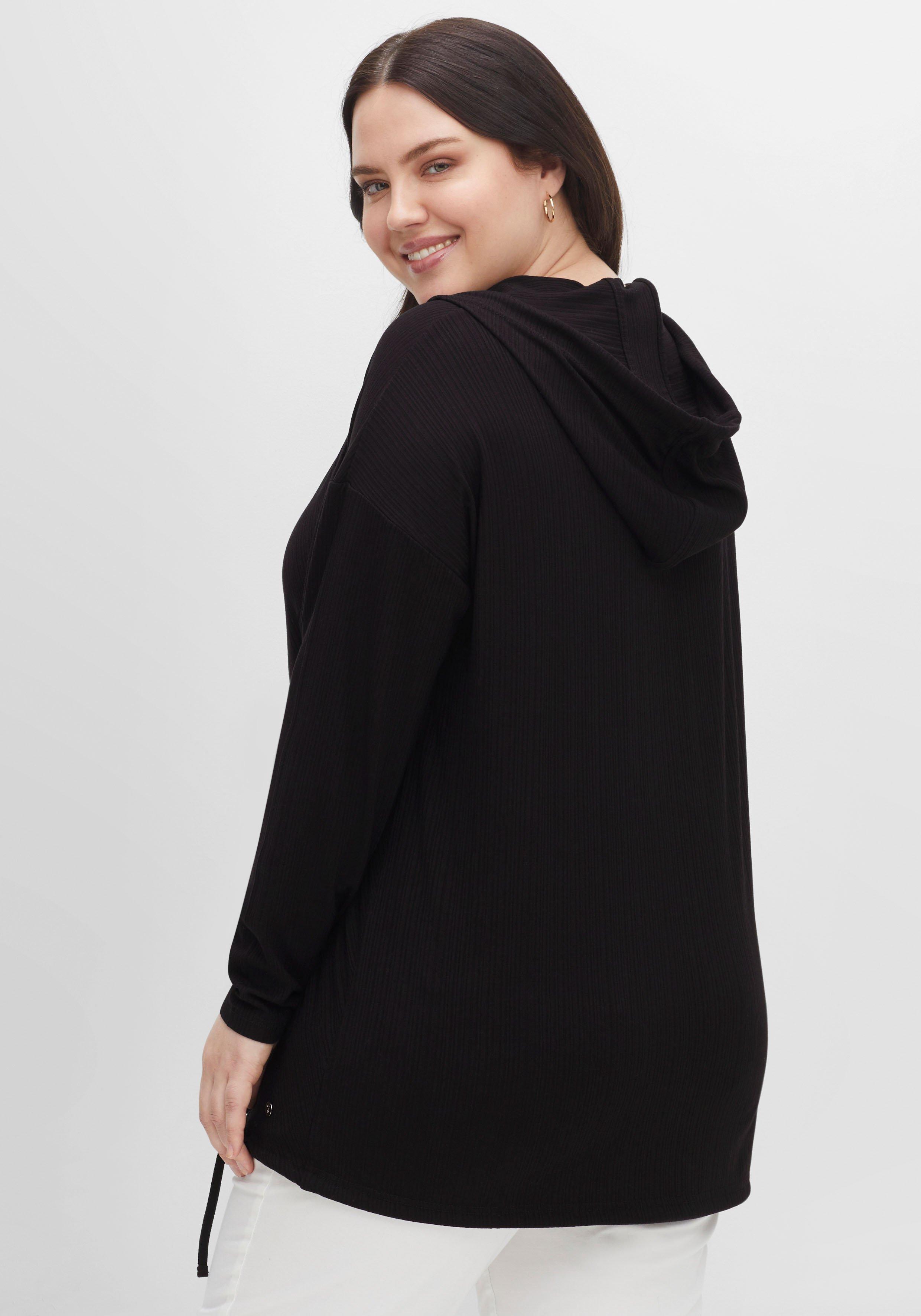 Kapuzenshirt mit Tunnelzug am Saum