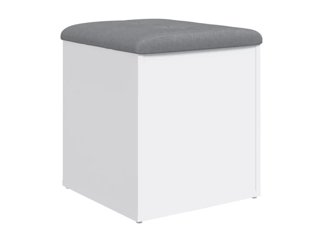 Banc de rangement blanc 42x42x45 cm bois d'ingénierie