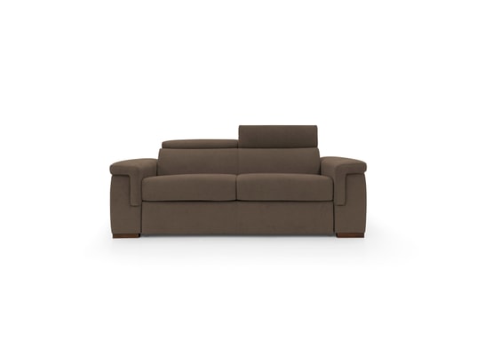 DIVANI.STORE - Canapé lit giunone matelas h18 cm brun 2 places