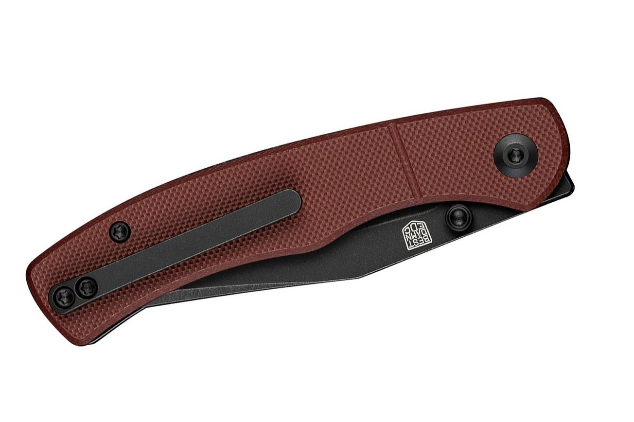 Civivi Clingman C23065-2 Black Stonewashed Nitro-V Burgundy G10, zakmes, Taylor Martin design