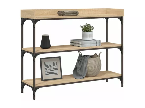 Table console avec étagères chêne sonoma 100x30x80 cm