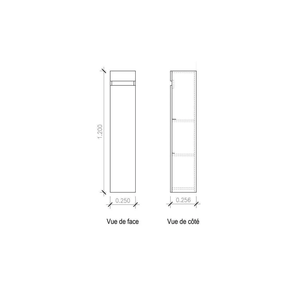 Youdoit Colonne salle de bain Gris mat