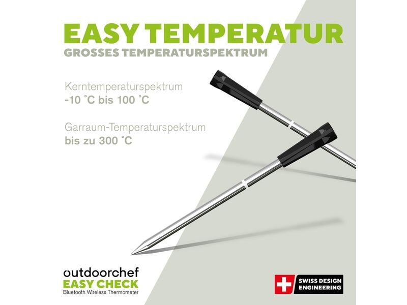 Outdoorchef Kerntemperaturmesser Easy Check Single Wireless Bluetooth Grillthermometer