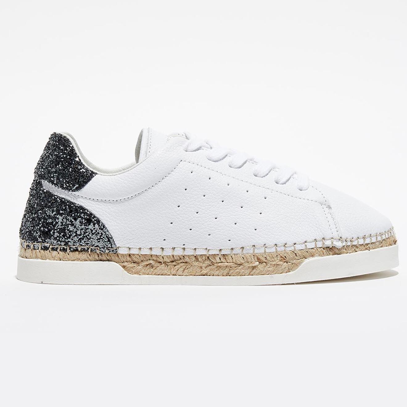 Canal Saint Martin Baskets espadrilles en Cuir Lancry glitter blanc/vert