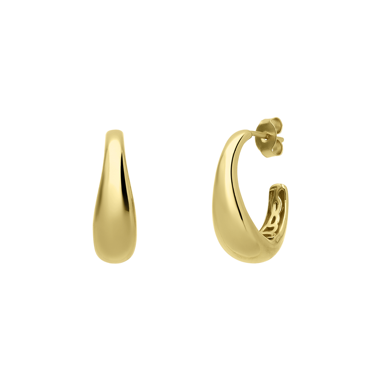 Zilveren goldplated oorringen bol